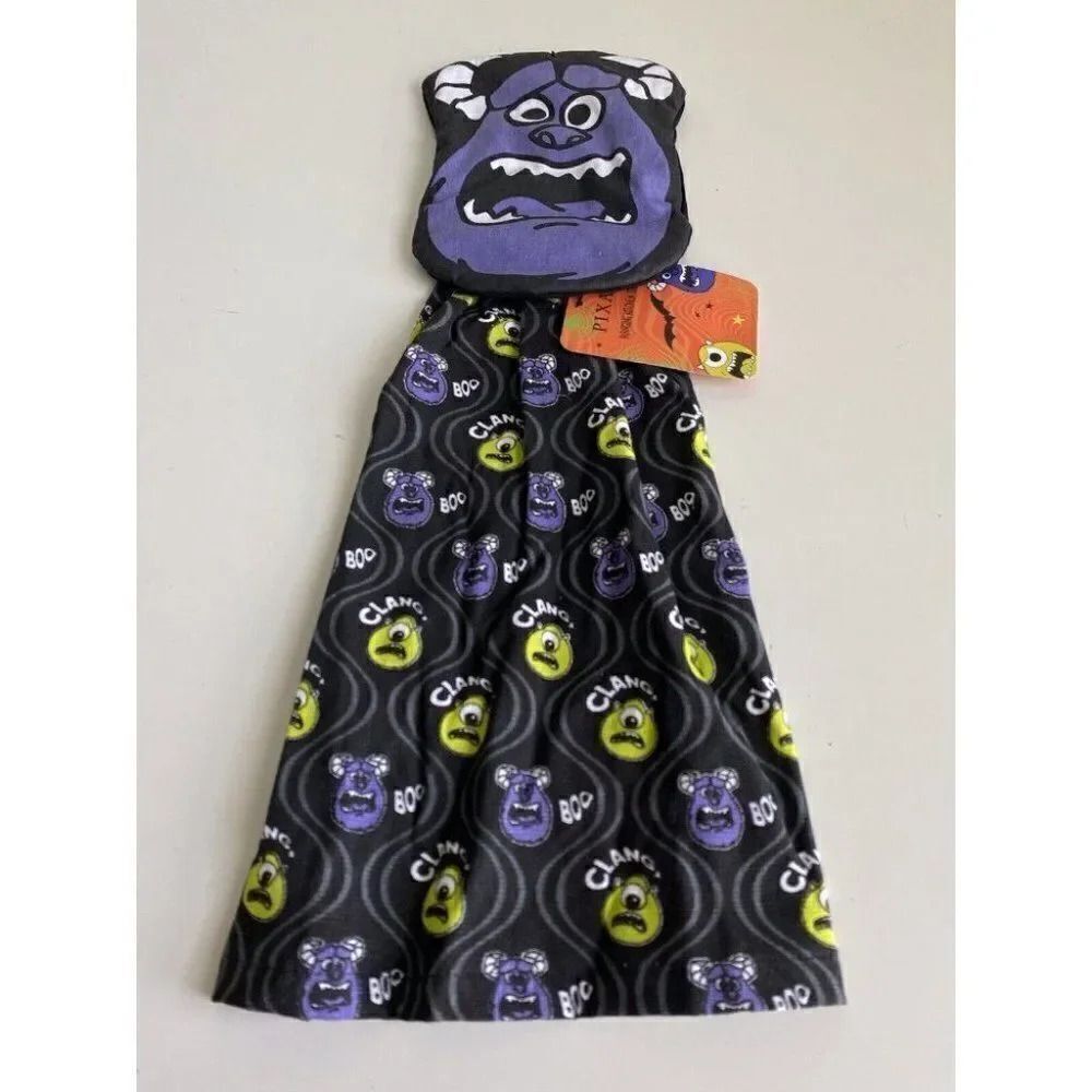 Disney Pixar Monsters Inc SULLY Halloween Kitchen Hanging Towel Mike NEW